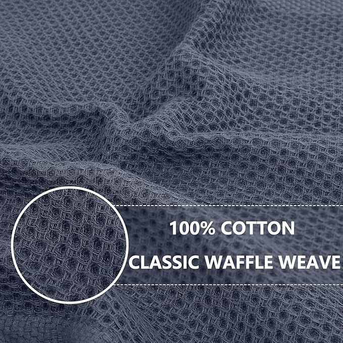 Homaxy 100% Cotton Waffle Weave Kitchen Towels, Quick Drying Cleaning Towels - Image 2