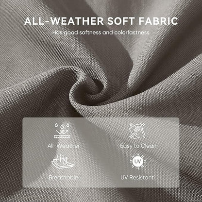 10-Piece Outdoor Patio Cushion Set - Fade & Water Resistant with Removable Olefin Cover, 22x24x4 Inch Memory Foam Cushions for Wicker Sectional Sofa – Grey/Regular