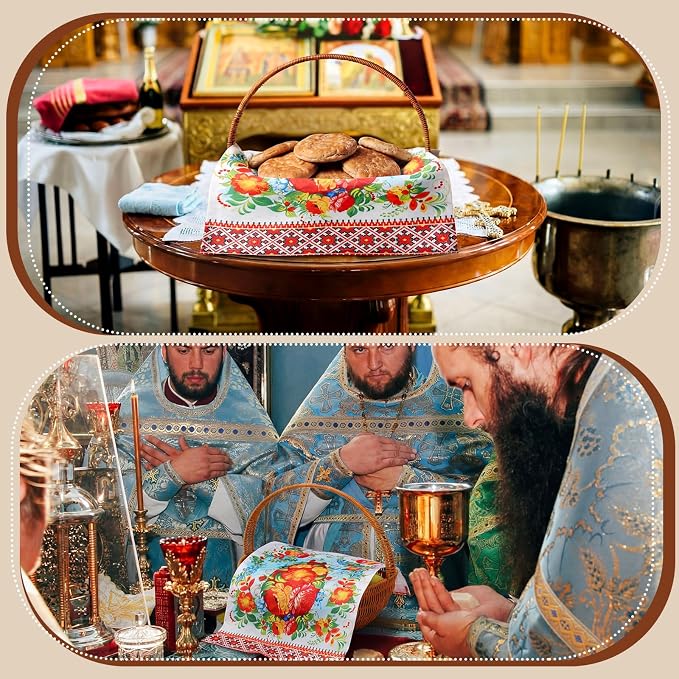 Easter Orthodox Pascha Basket Cover Table Decoration Religious 22" Traditional - Image 7