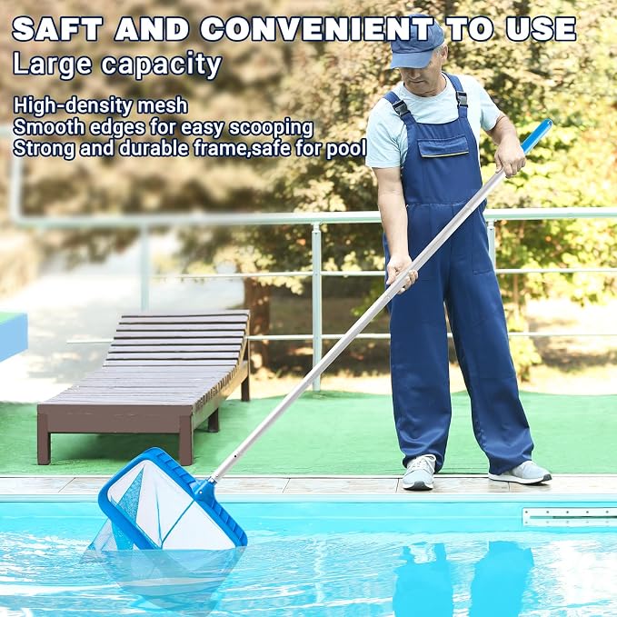 Pool Skimmer - Pool Net with Pole, 4 Section, 26.4"-66.5" Thick Adjustable - Image 5