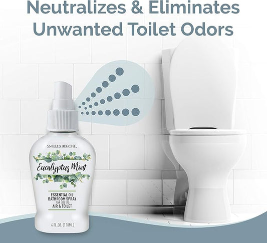 SMELLS BEGONE 4 oz Essential Oil Air Freshener Bathroom Spray - Image 2