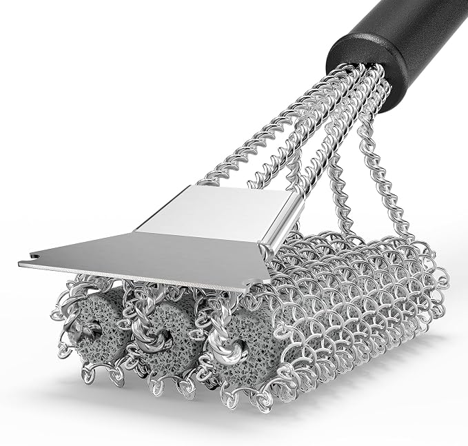 HOUSE AGAIN Grill Brush and Scraper Bristle Free, 304 Stainless Steel Brush by HOUSEAGAIN