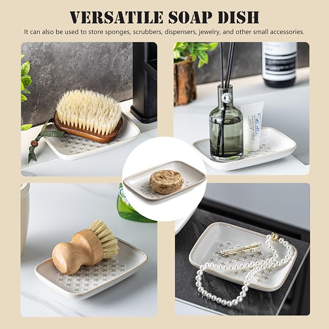 Gomakren Soap Dish, Shower Soap Holder, Ceramic Soap Dishes - Image 8