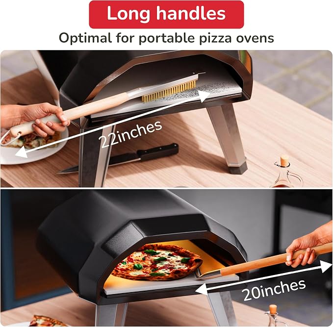 Pizza Oven & Stone Brush with Scraper, Turning Fork & Bubble Popper Bundle - Image 3