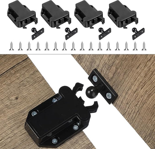 4Pack Push Latches for Cabinets, Push to Open Catch Lock, Safe Rebound by salbsever