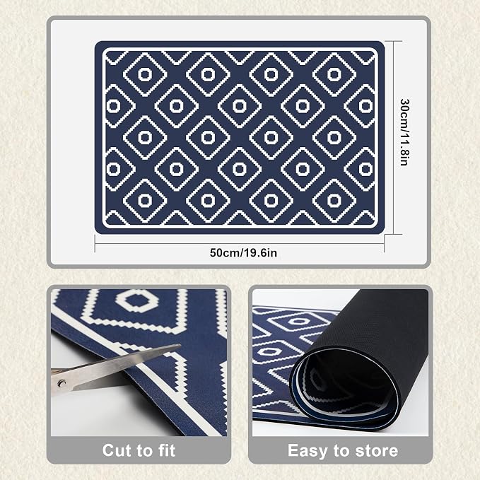 SUEH DESIGN Dish Drying Mat, Absorbent Coffee Mat 19.6 x 11.8 in Quick Dry - Image 7