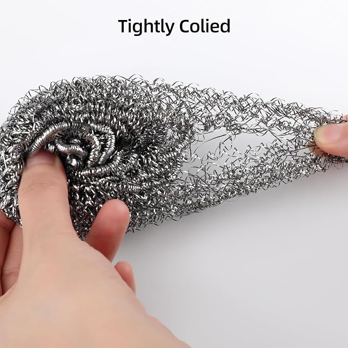 12 Pack Steel Wool Scrubber Pads, Stainless Steel Scrubber, Scrubbing Scouring - Image 3
