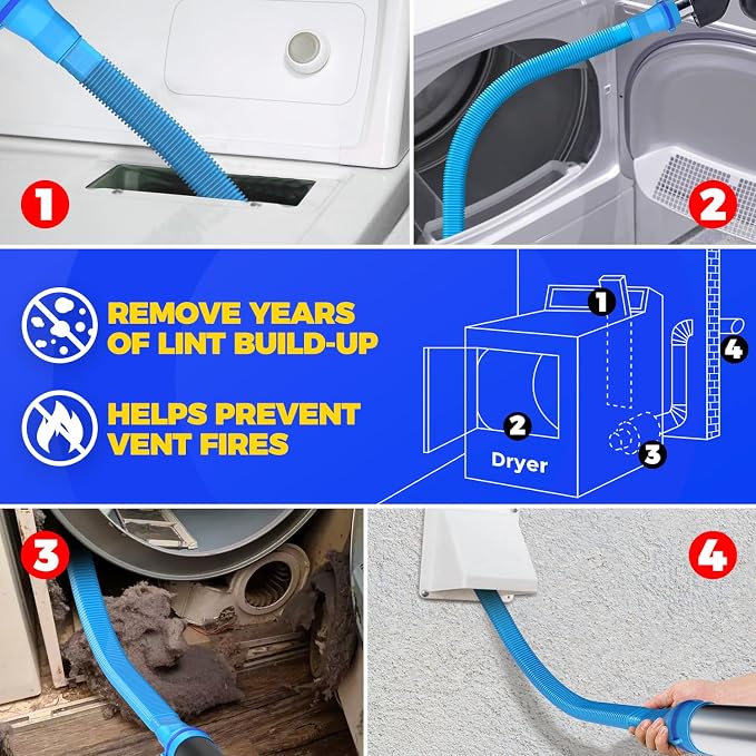 Holikme 3 Pieces Dryer Vent Cleaner Kit - Image 4