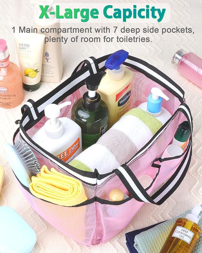XL Mesh Shower Caddy Portable Shower Bag - Image 3