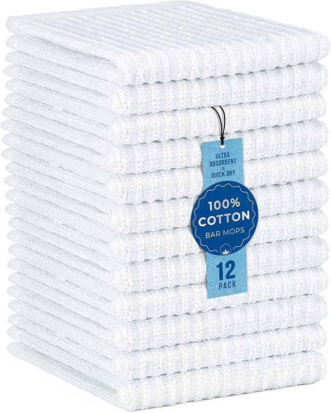 DecorRack 12 Pack 100% Cotton Kitchen Towels by DecorRack