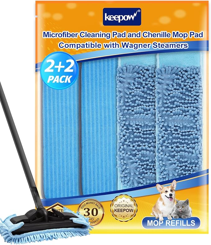 KEEPOW Reusable Microfiber Mop Pads Compatible by KEEPOW