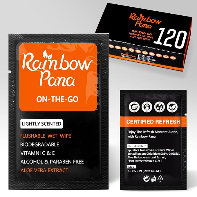 RainbowPana 120 Count Flushable Wipes by RainbowPana