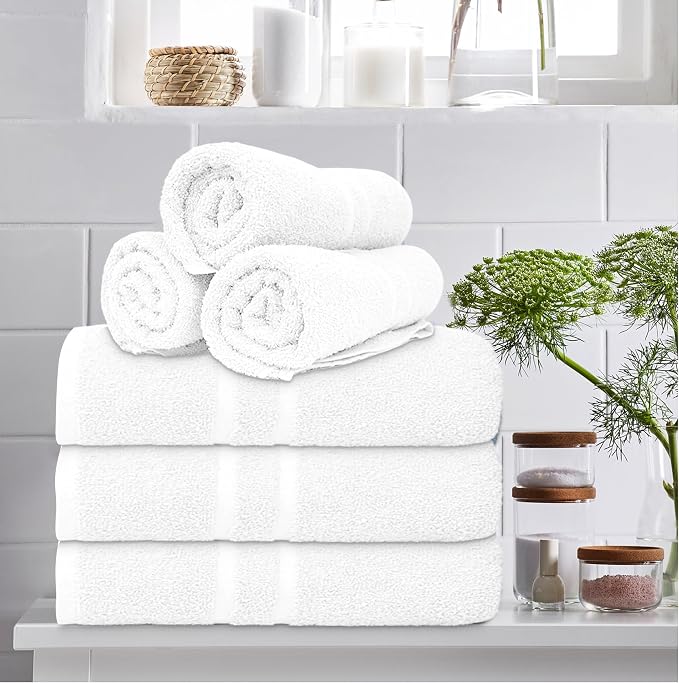 Basic Medium Bath Towels 24x48 Inches – Pack of 6 – White Color – Soft and - Image 7