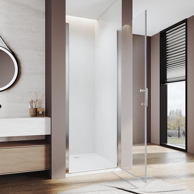 Glass Shower Door 29.5-31" W x 72" H, UCALAFEE Frameless Pivot Shower Door - Image 9