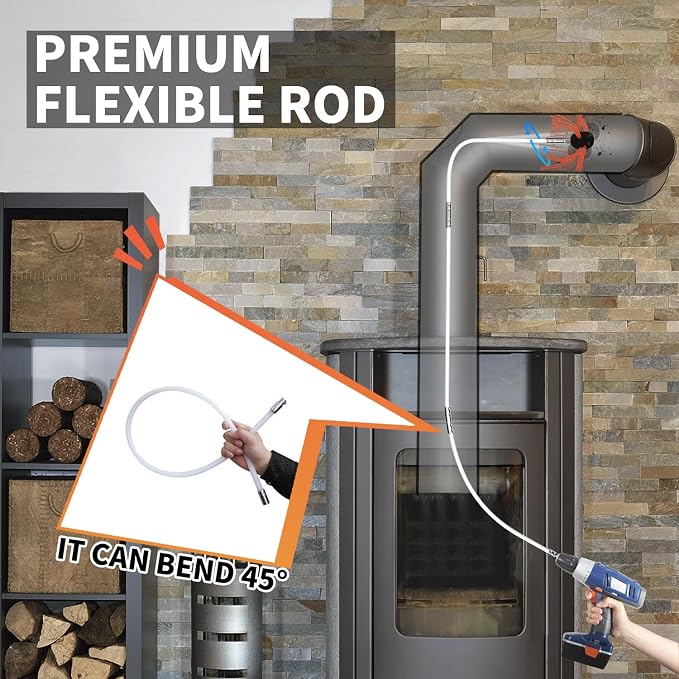 Sealegend 23 Feet Chimney Sweep Kit Chimney Brush, Chimney Cleaning Kit and - Image 3