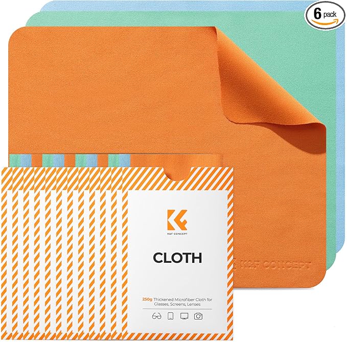 K&F CONCEPT 6 Pack Lens Cleaning Cloth | Microfiber Cleaning Cloth | Glasses by KFCONCEPT