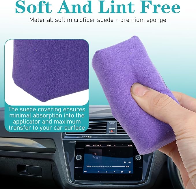 24 Pack Microfiber Applicator Pads Suede Car Detailing Sponge Ceramic Coating - Image 3
