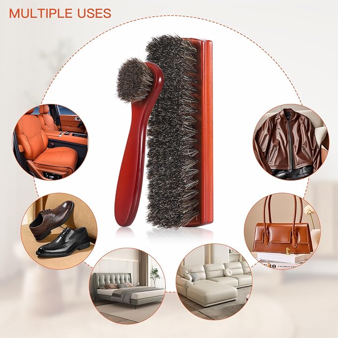 Horsehair Shine Shoes Brush Kit, Horse Hair Brush - Image 5