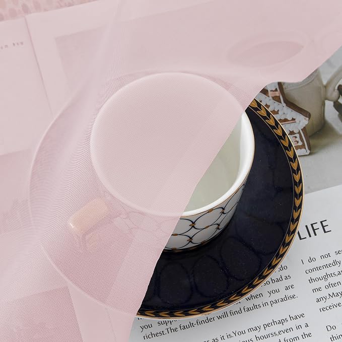 Chyhomenyc Blush Pink Sheer Curtains 84 Inches Long 2 Panels Set - Image 6