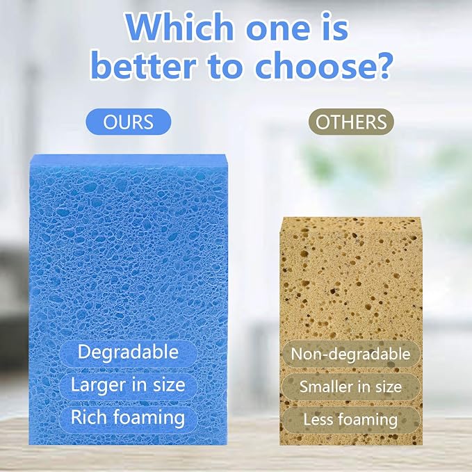 Cellulose Sponges, Large Size 4" x 6" x 1" - Image 9