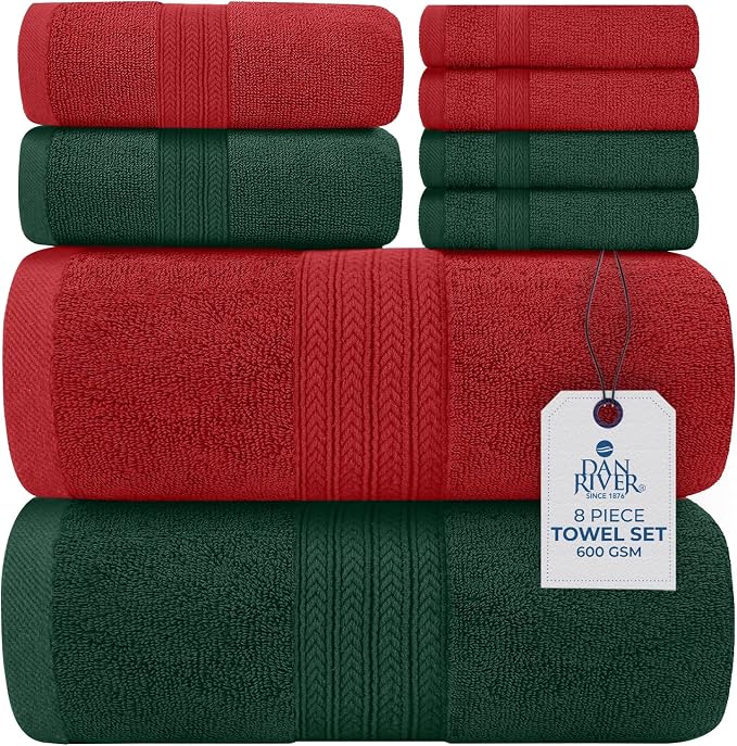 DAN RIVER 8 PC Decorative Luxury Bath Towels by DanRiver