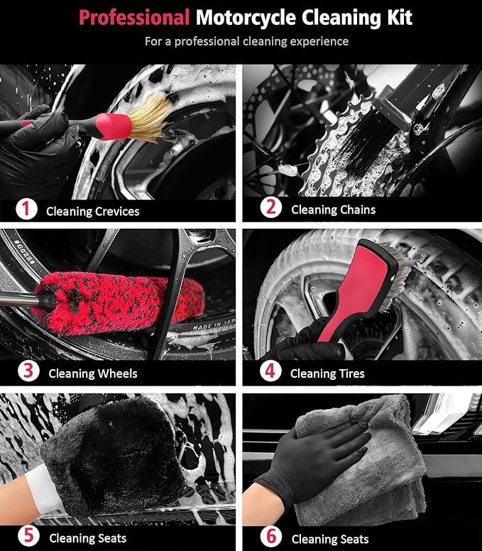 YeewayVeh 6PCS Motorcycle Cleaning Kit - Image 2