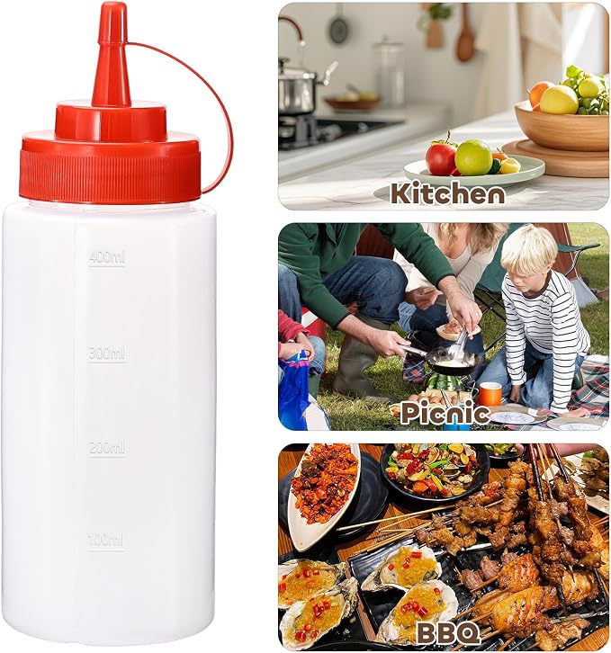 Condiment Squeeze Bottles Ketchup Dispenser, 6 Pack 16oz Squeeze Bottles - Image 6