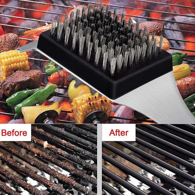 Leonyo 4 Pack Grill Brush Replacement Heads Set, 3.3IN x 2.5IN Grill Cleaning - Image 7