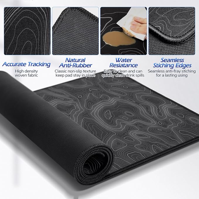 Gimars 4 in 1 Mouse Pad and Keyboard Wrist Rest Set, Large Mouse Pad - Image 5