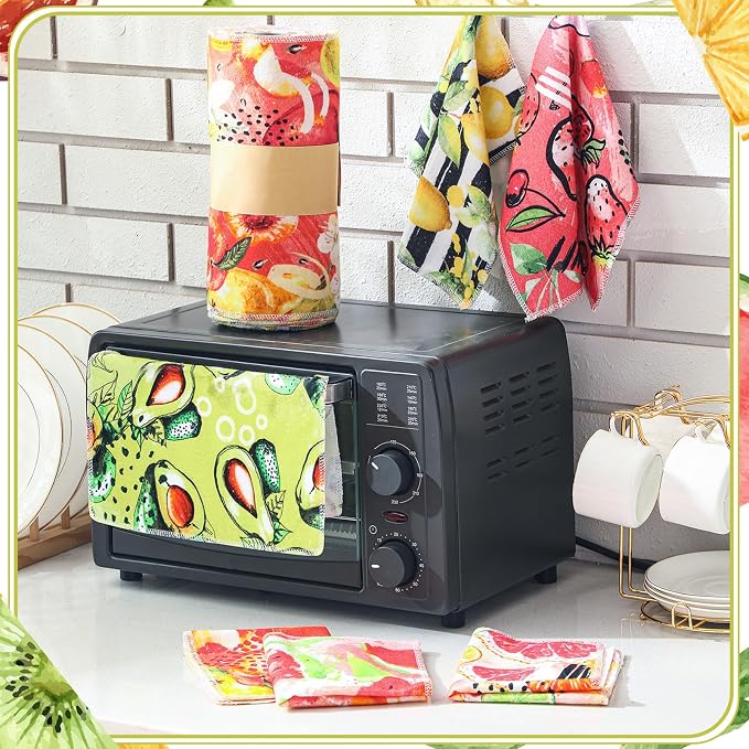 36 Pack Fruit Reusable Cleaning Cloths Washable Cotton Kitchen Towels - Image 3