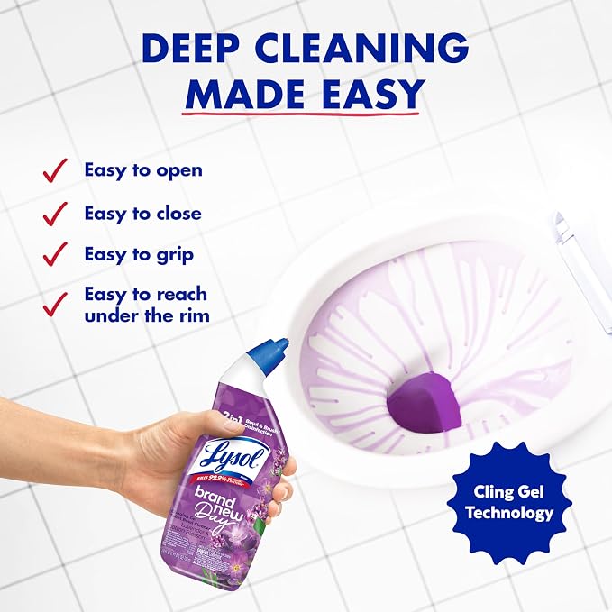 Lysol Toilet Bowl Cleaner Gel, For Cleaning and Disinfecting, Septic Safe - Image 5
