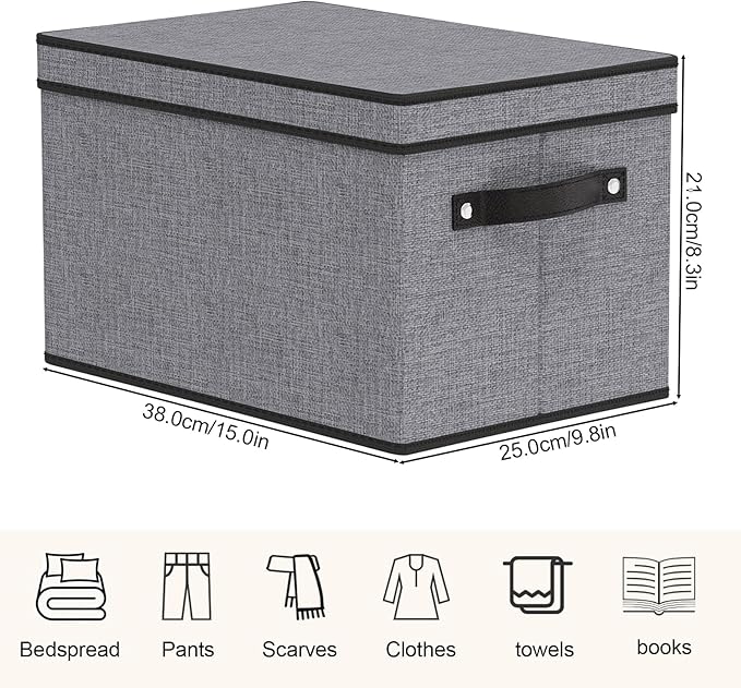Storage Boxes, 15 x 9.8 x 8.3 Inch Baskets - Image 4