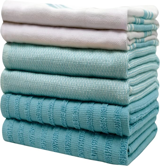 Premium Kitchen Towels | Large Cotton Dish Towels | Flat & Terry Highly - Image 6