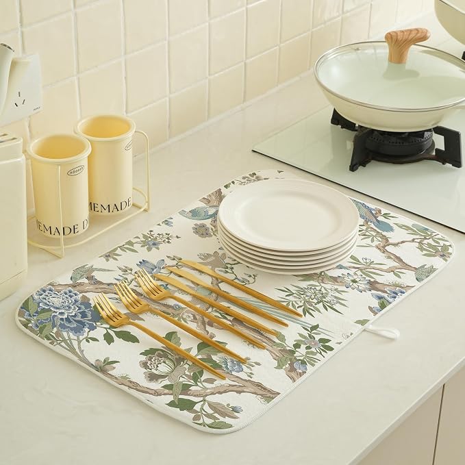 Chinoiserie Dish Drying Mat 18x24 Inches - Image 3