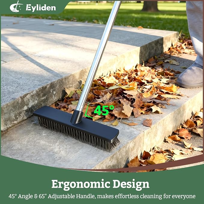 Eyliden Push Broom, Heavy Duty Moss Wire Scrub Brush - Image 7
