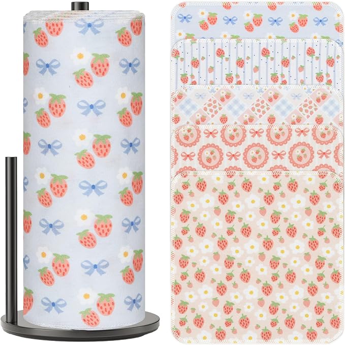 25 Pack Reusable Tissue Paperless Towel Roll Washable Cotton by ROGITU