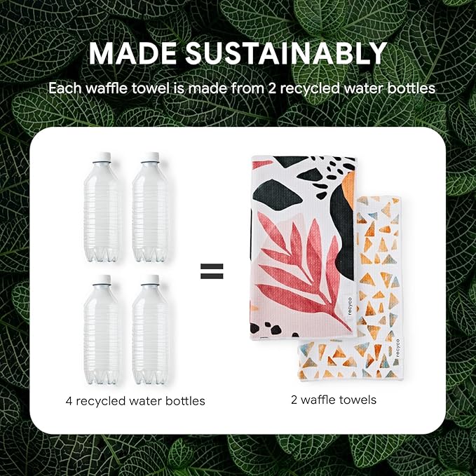 RECYCO Waffle Kitchen Towel Set of 2 - Image 5
