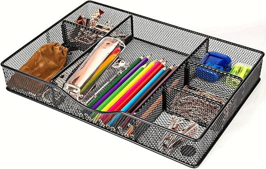 VyGrow Desk Drawer Organizer Tray, Metal Mesh Drawer Organizers Office by VyGrow