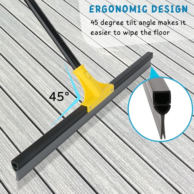 Floor Squeegee for Concrete and Tile Cleaning, Large Heavy Duty Water Scraper - Image 5
