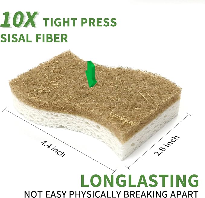 16 Pack Biodegradable Natural Kitchen Sponge - Image 5