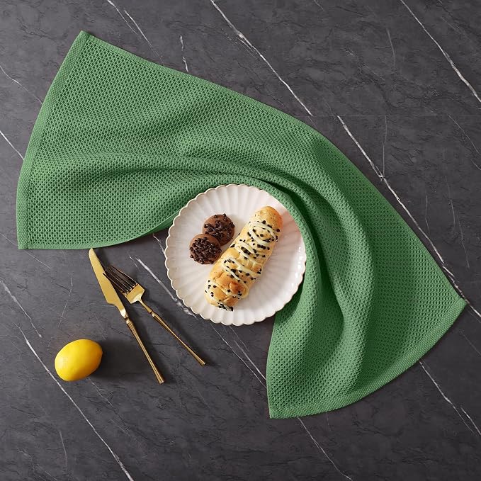 Homaxy 100% Cotton Kitchen Towels and Dishcloths Set, 12 x 12 Inches and 13 x - Image 9