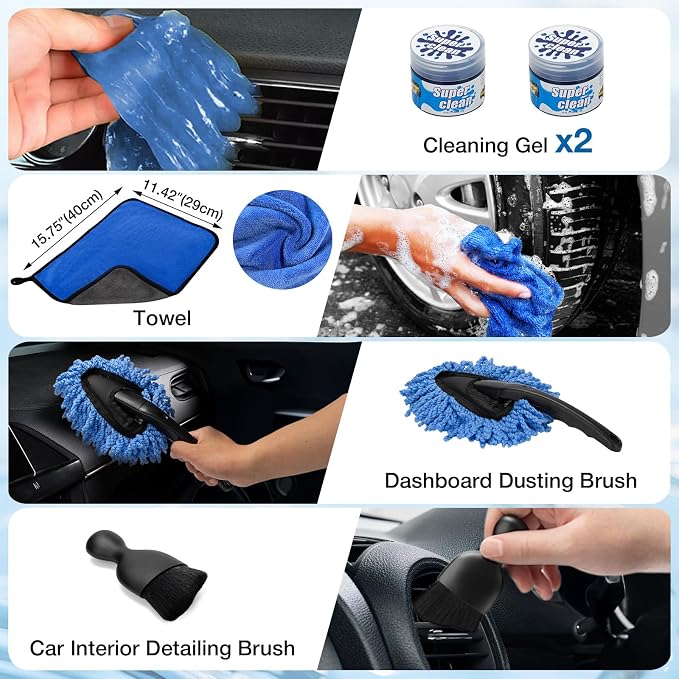 SHALL 19Pcs Car Detailing Kit Interior Cleaner, Car Interior Cleaning Kit - Image 7