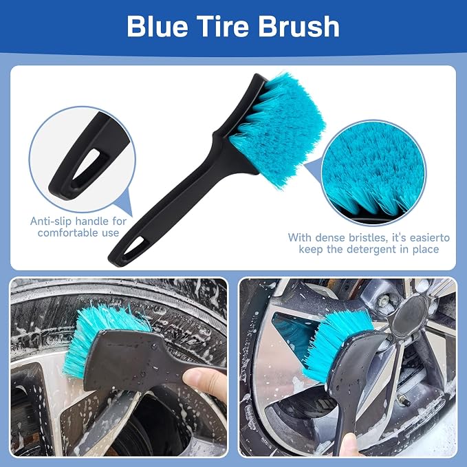 4 Pack Car Wheel and Tire Cleaner Brushes Kit Auto Motorcycle Rim Hub Ultra - Image 4