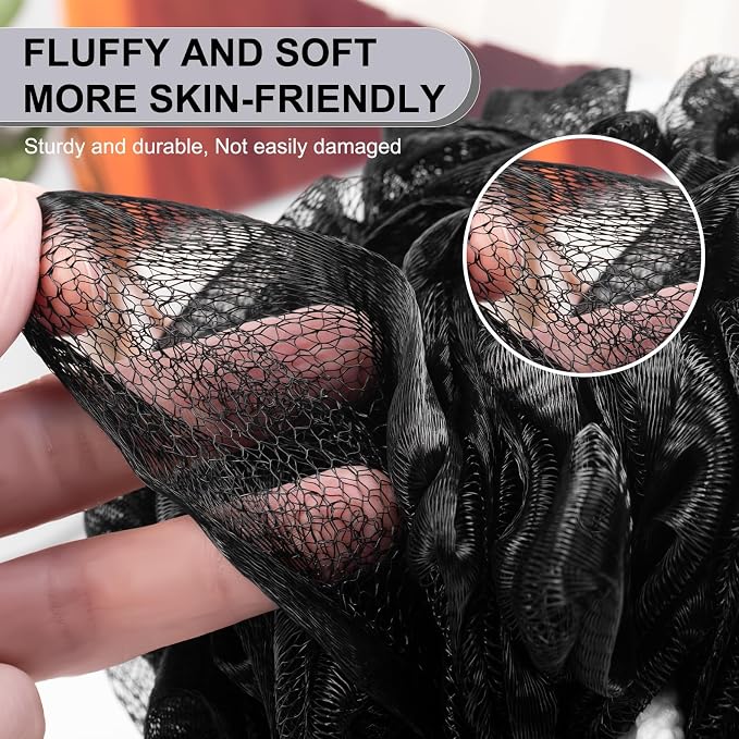 Loofah Sponge XXL-100g 4 Pack, Bath Sponge Soft Mesh Shower Puff Loofah - Image 5