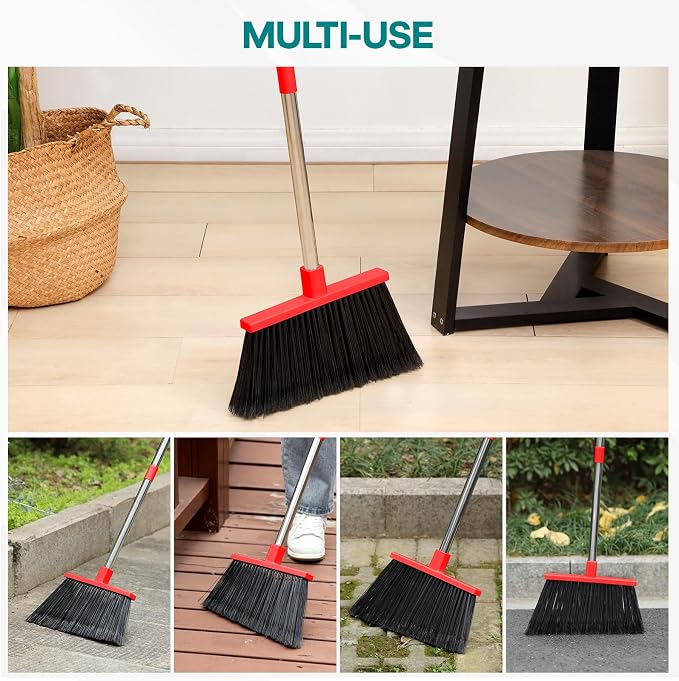 PBHEPJ Broom, Outdoor Broom for Floor Cleaning, Hard Bristle Angle Broom for - Image 7