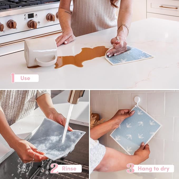 Papaya Reusable Paper Towels, Premium Swedish Dishcloths - Image 4