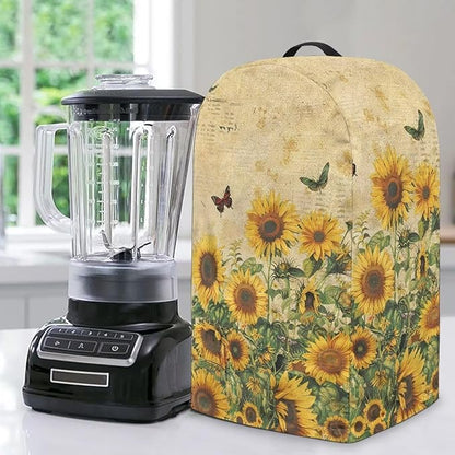 Retro Sunflower Butterfly Blender Cover Stand Mixer Covers Anti Fingerprint Dust Covers Juicer Cover for Home Kitchen Universal Appliance