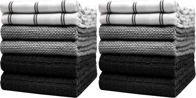 Premium Kitchen Towels | Large Cotton Dish Towels | Flat & Terry Highly by BumbleTowels