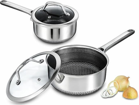 Hybrid Nonstick Saucepan Set of 2 by Unknown