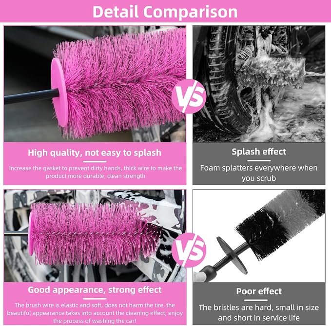 Wheel Cleaning Brush Hub Clean Tool and Rim Detailing Brush - Image 5